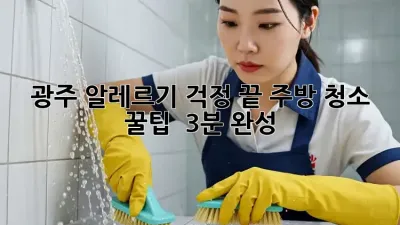 광주 알레르기 걱정 끝! 주방 청소 꿀팁 🍯 (3분 완성)
